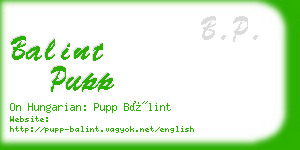 balint pupp business card